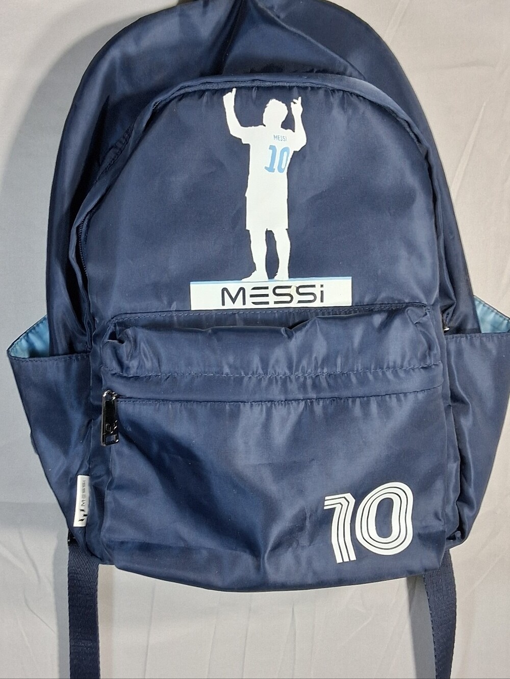 "Messi" Soccer Fever #10 Kids Navy/Light Blue Int. 5 Pocket Backpack/Knapsack - Picture 2 of 12